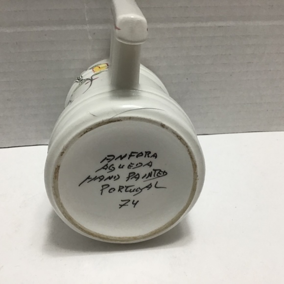 Vintage Anfora Agueda Floral mug, Hand painted coffee tea mug made in Portugal - Picture 4 of 7